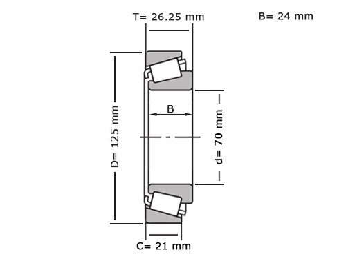 FAG Kegellager 30214 A P5 (70x125x26.25mm)