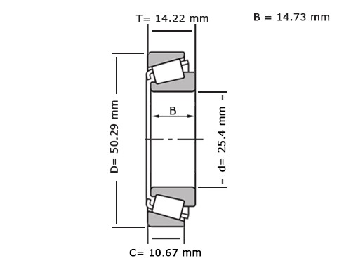 NTN Kegellager 4T-L44643/L44610 (25.4x50.29x14.22mm)
