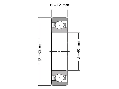 FAG Hoekcontactlager Eenrijig (Super Precisie) B71908 C T P4S UM (40x62x12mm)