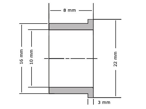 SKF Flensglijlager Sinterbrons PSMF101608 A51 10x16x8/22x3mm