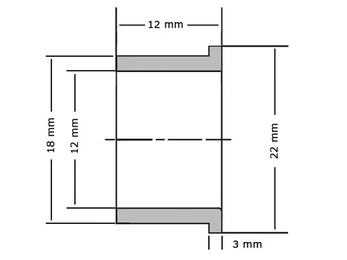 SKF Flensglijlager Sinterbrons PSMF121812 A51 12x18x12/22x3mm