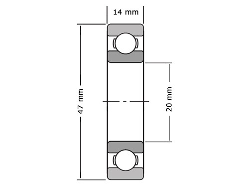 SKF Kogellager 6204 2RSH (20x47x14mm)